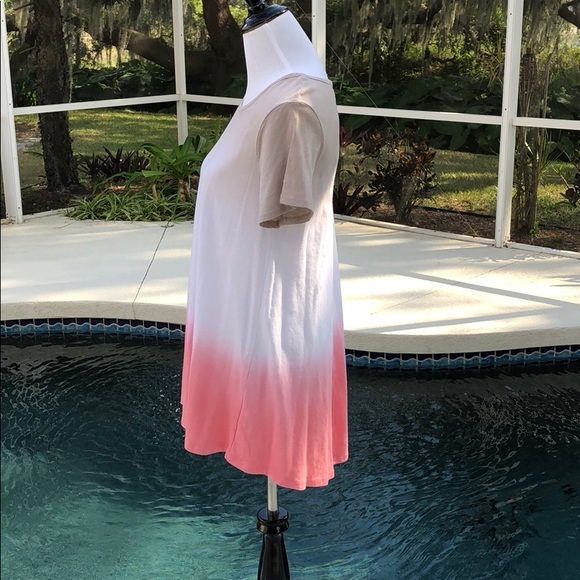 💗 LAST ONE MEDIUM Coral Dip Dyed Slub Knit Top. - Picture 5 of 6